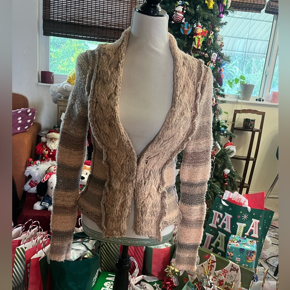 GUC Free People S Cream Knit Open Cardigan